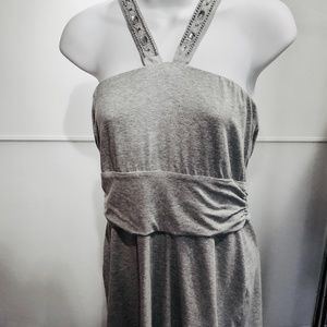 Gray halter top beaded